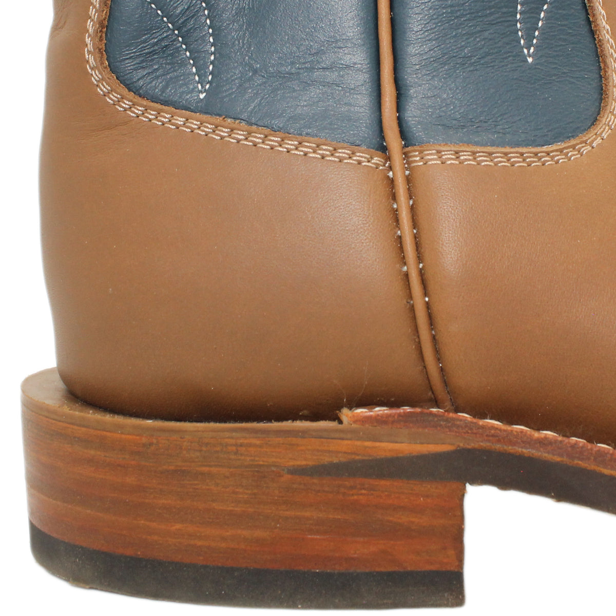 14" Blue Upper w/ Beck Classic Stitching
Saddle Timberjack Steer Vamp
Round Toe
Block Heel