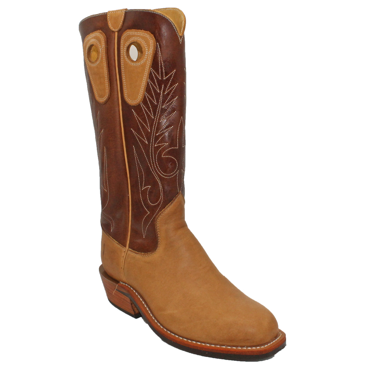 14" Brown Upper w/ Beck Classic Stitching
Buckskin Rough Out Steer Vamp
Regular French Square Toe
Slightly Tapered Heel