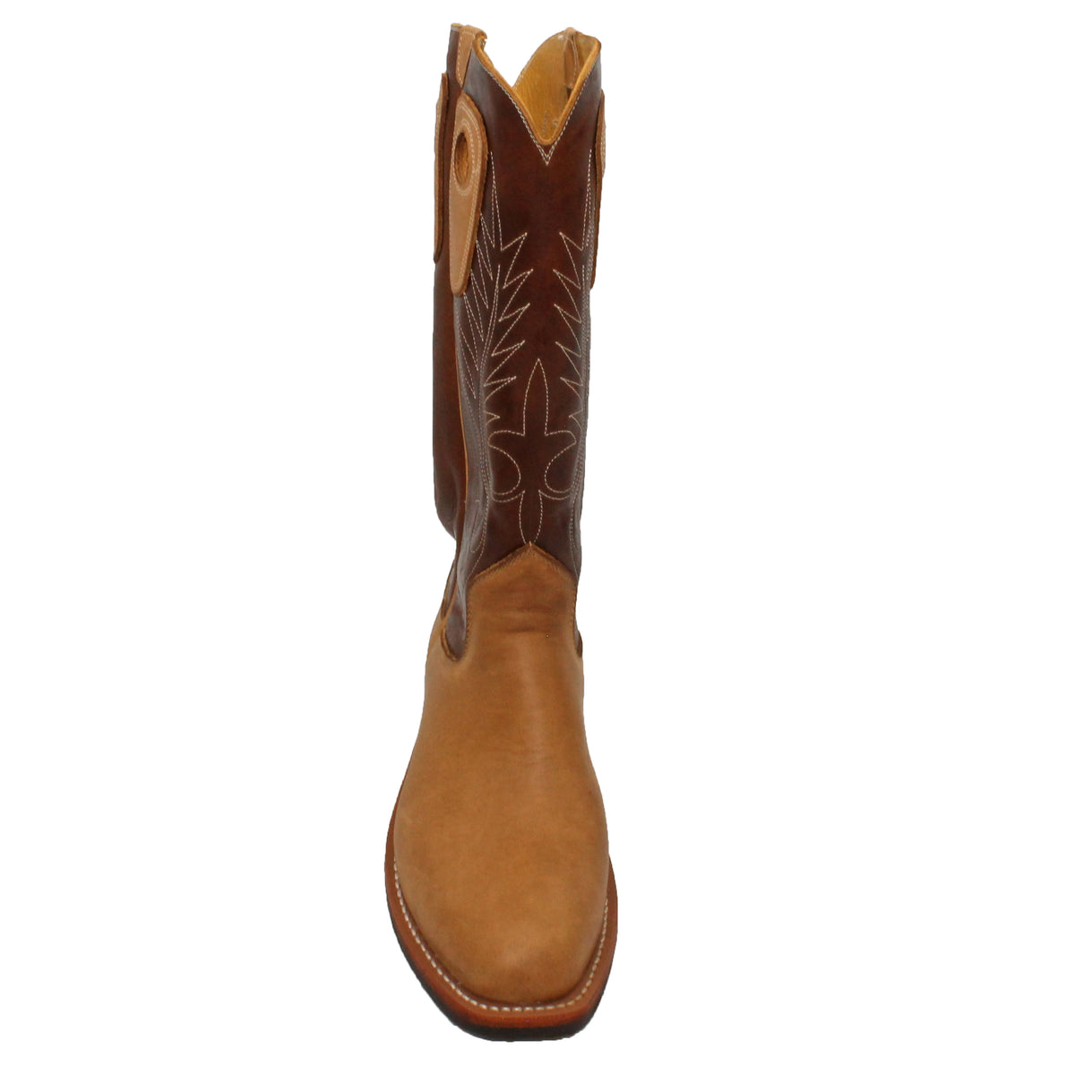 14" Brown Upper w/ Beck Classic Stitching
Buckskin Rough Out Steer Vamp
Regular French Square Toe
Slightly Tapered Heel