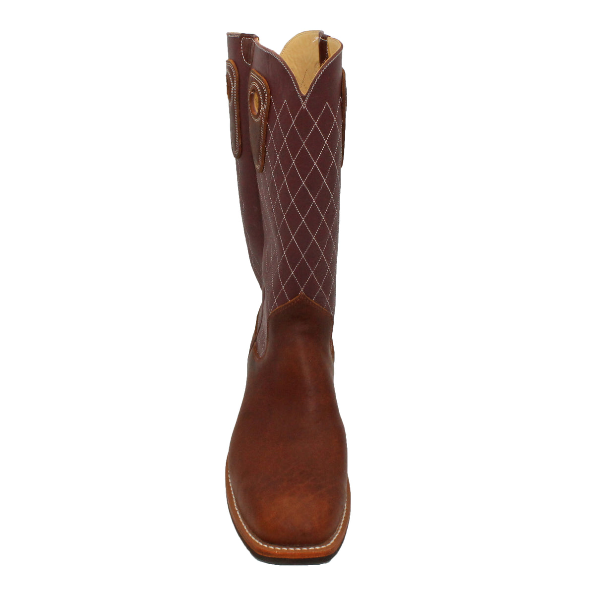 14" Wine upper w/ Diamond Stitching
Bison Vamp
Wide French Square Toe
Slightly Tapered Heel