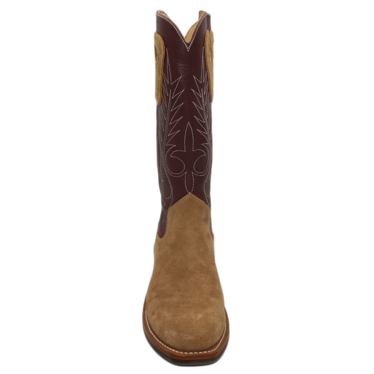14" Wine Upper w/ Beck Classic Stitching
Buckskin Rough Out Steer Vamp
Regular French Square Toe
Block Heel