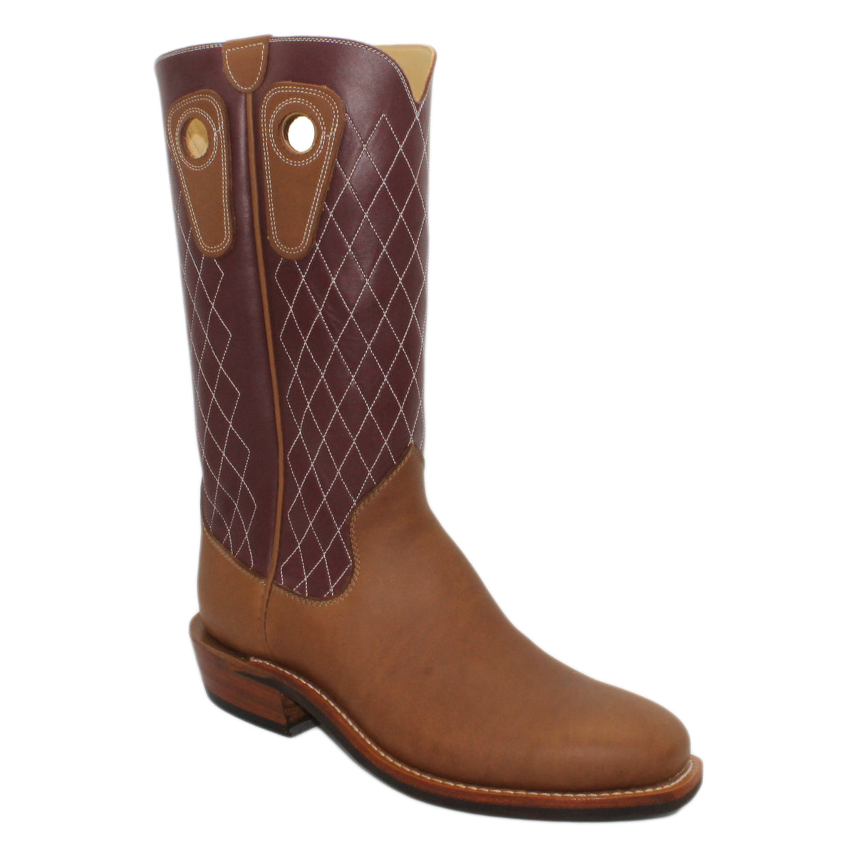 14" Wine Upper w/ Diamond Stitching
Saddle Timberjack Steer Vamp
Regular French Square Toe
Slightly Tapered Heel