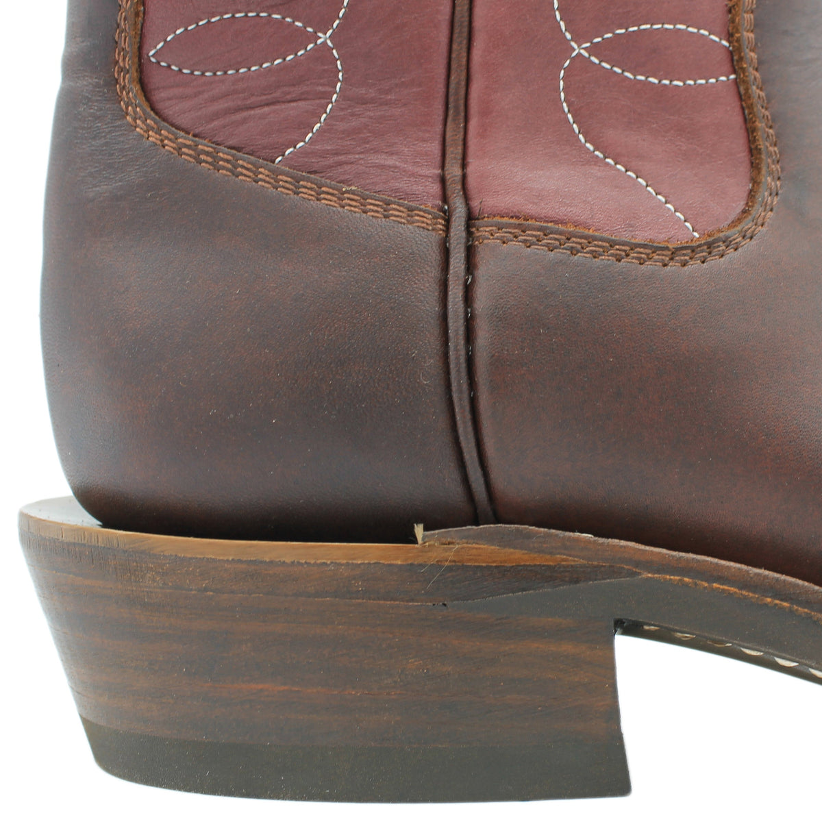 12" Wine Upper w/ Loops Stitching
Brown Timberjack Steer Vamp
Wide French Square Toe
Slightly Tapered Heel