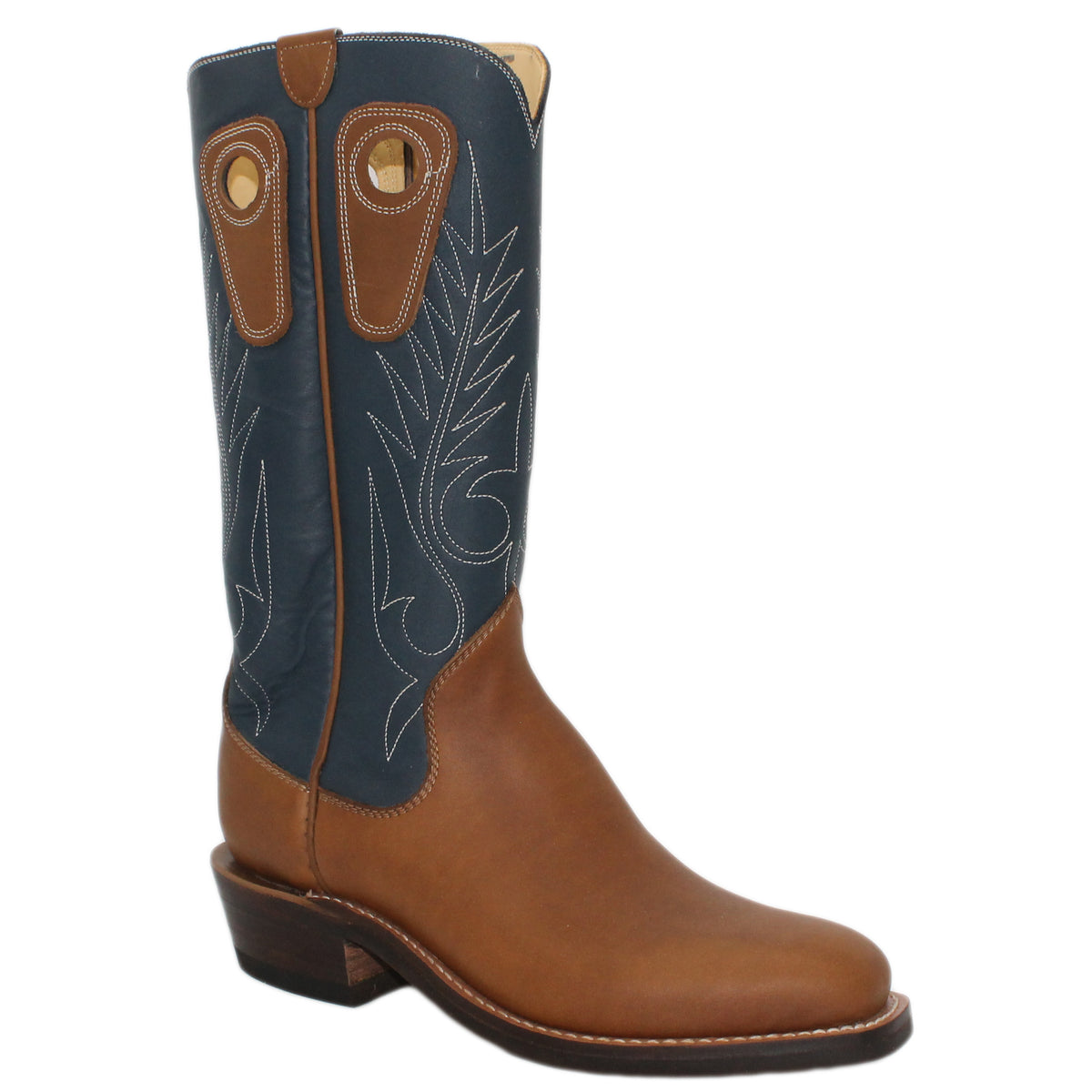 14" Blue Upper w/ Beck Classic Stitching
Saddle Timberjack Steer Vamp
Regular French Square Toe
Slightly Tapered Heel