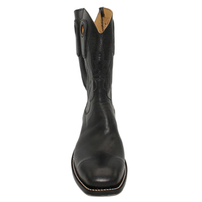 12" Black Kidskin Upper w/ Beck 3 Row Stitching

Black Calf Vamp

Wide French Toe

Slightly Tapered Heel

Leather Sole