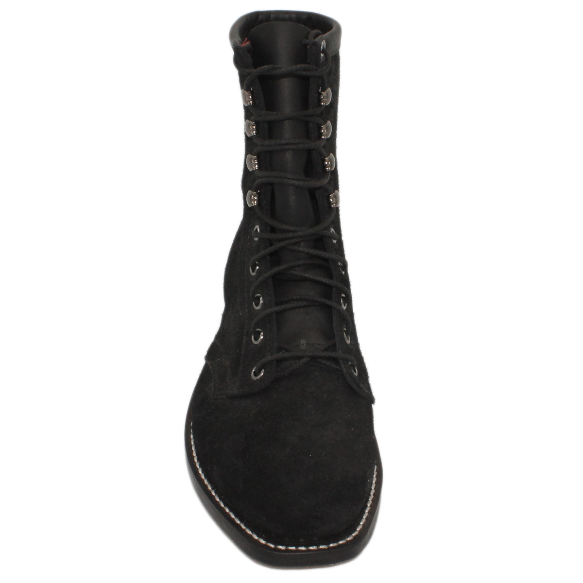8" Lace-Up

Black Rough Out Steer

Regular French Square Toe

Slightly Tapered Heel