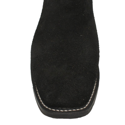 12" Blue Upper w/ Loops Stitching

Black Rough Out Steer Vamp

Wide French Toe

Slightly Tapered Heel