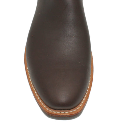 16" Blue Upper w/ Tulip Stitching

Brown Timberjack Steer Vamp

Regular Forties Toe

Slightly Tapered Heel