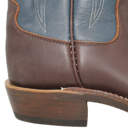 16" Blue Upper w/ Tulip Stitching

Brown Steer Vamp

Regular Round Toe

Slightly Tapered Heel