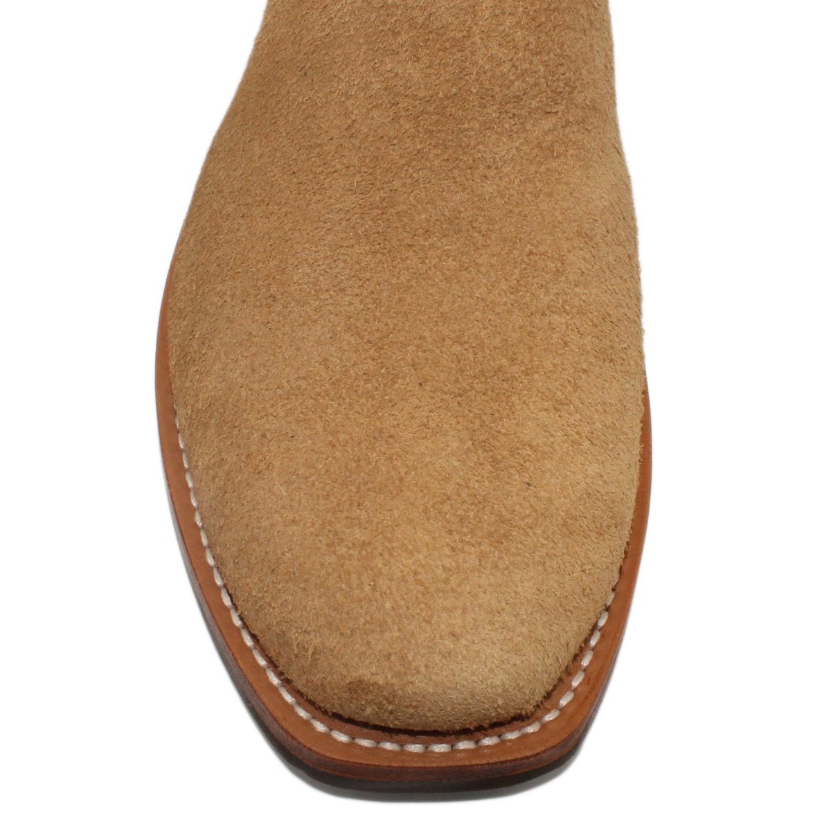 14" Blue Upper w/ Beck Classic Stitching

Buckskin Steer Rough Out Vamp

Regular Forties Square Toe

Slightly Tapered Heel