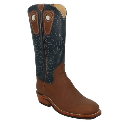 14" Blue Upper w/ Loops Stitching

Saddle Timberjack Steer Vamp

Wide French Square Toe

Slightly Tapered Heel