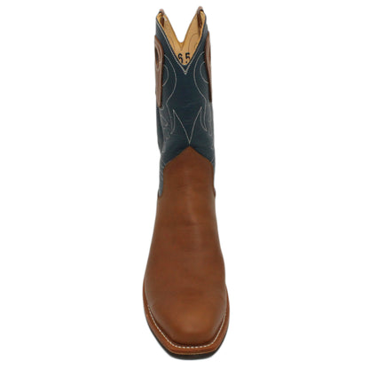 12" Blue Upper w/ Loops Stitching

Saddle Timberjack Steer Vamp

Regular French Square Toe

Block Heel