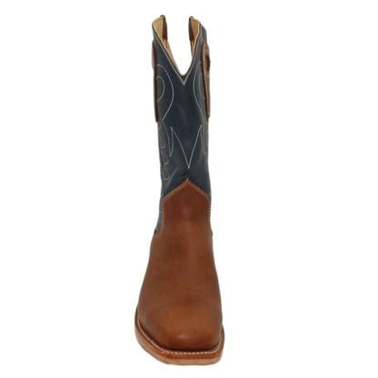 12" Blue Upper w/ Loops Stitching

Saddle Timberjack Steer Vamp

Wide French Square Toe

Slightly Tapered Heel