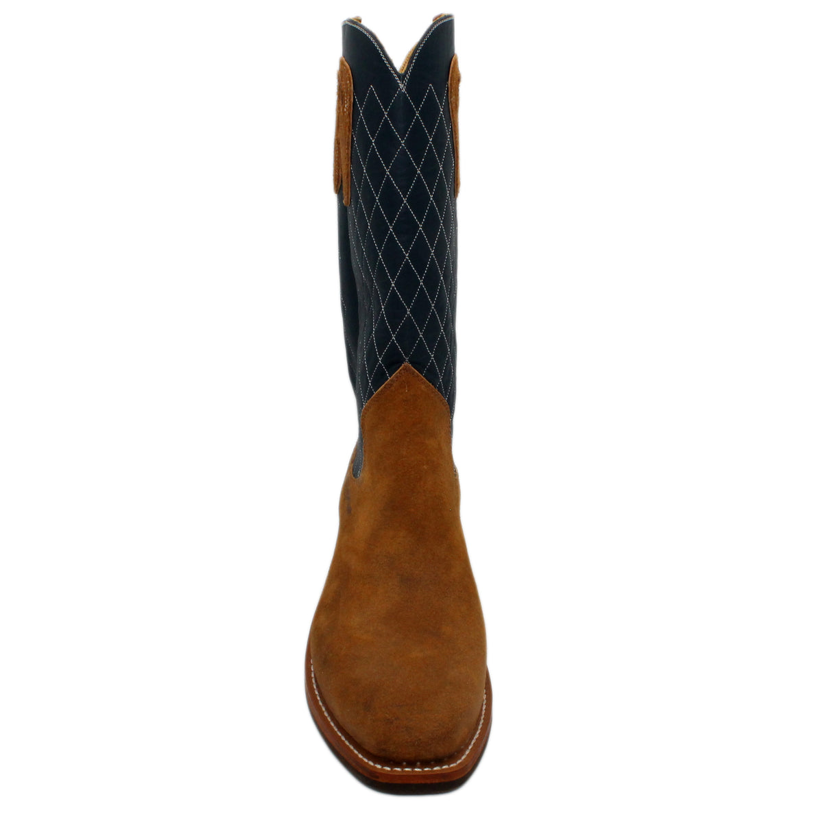 14" Blue upper w/ Diamond Stitching

Tibetan Yak Rough Out Vamp

Regular French Square Toe

Slightly Tapered Heel