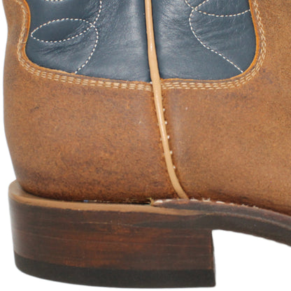 12" Blue upper w/ Loops Stitching

Waxed Rough Out Steer Vamp

Wide French Square Toe

Block Heel