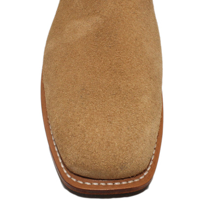 14" Brown Upper w/ Beck Classic Stitching

Buckskin Rough Out Steer Vamp

Wide French Square Toe

Slightly Tapered Heel