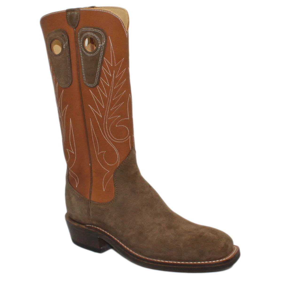 14" Brown Upper w/ Beck Classic Stitching

Gunsmoke Pig Vamp

Wide French Square Toe

Slightly Tapered Heel