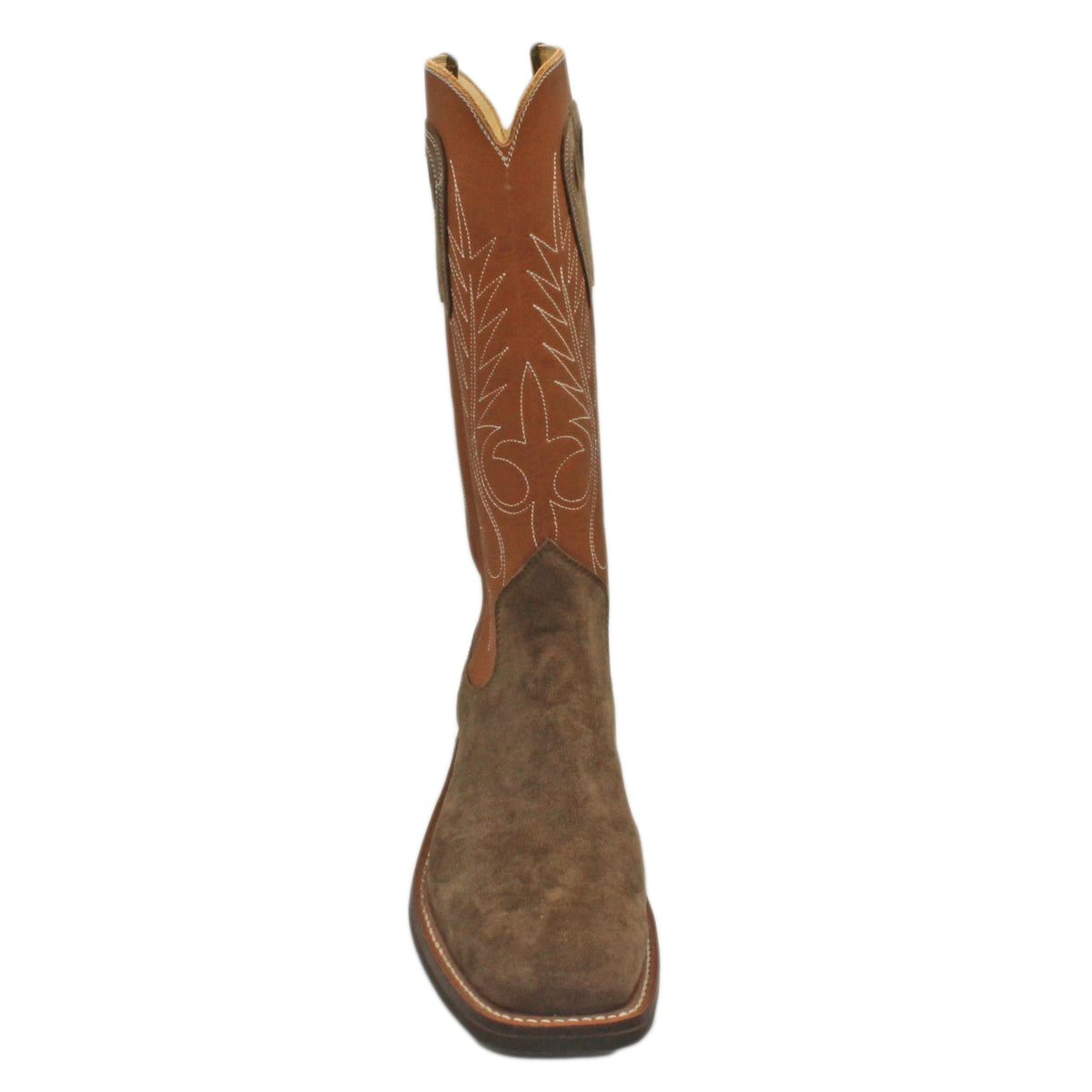 14" Brown Upper w/ Beck Classic Stitching

Gunsmoke Pig Vamp

Wide French Square Toe

Slightly Tapered Heel