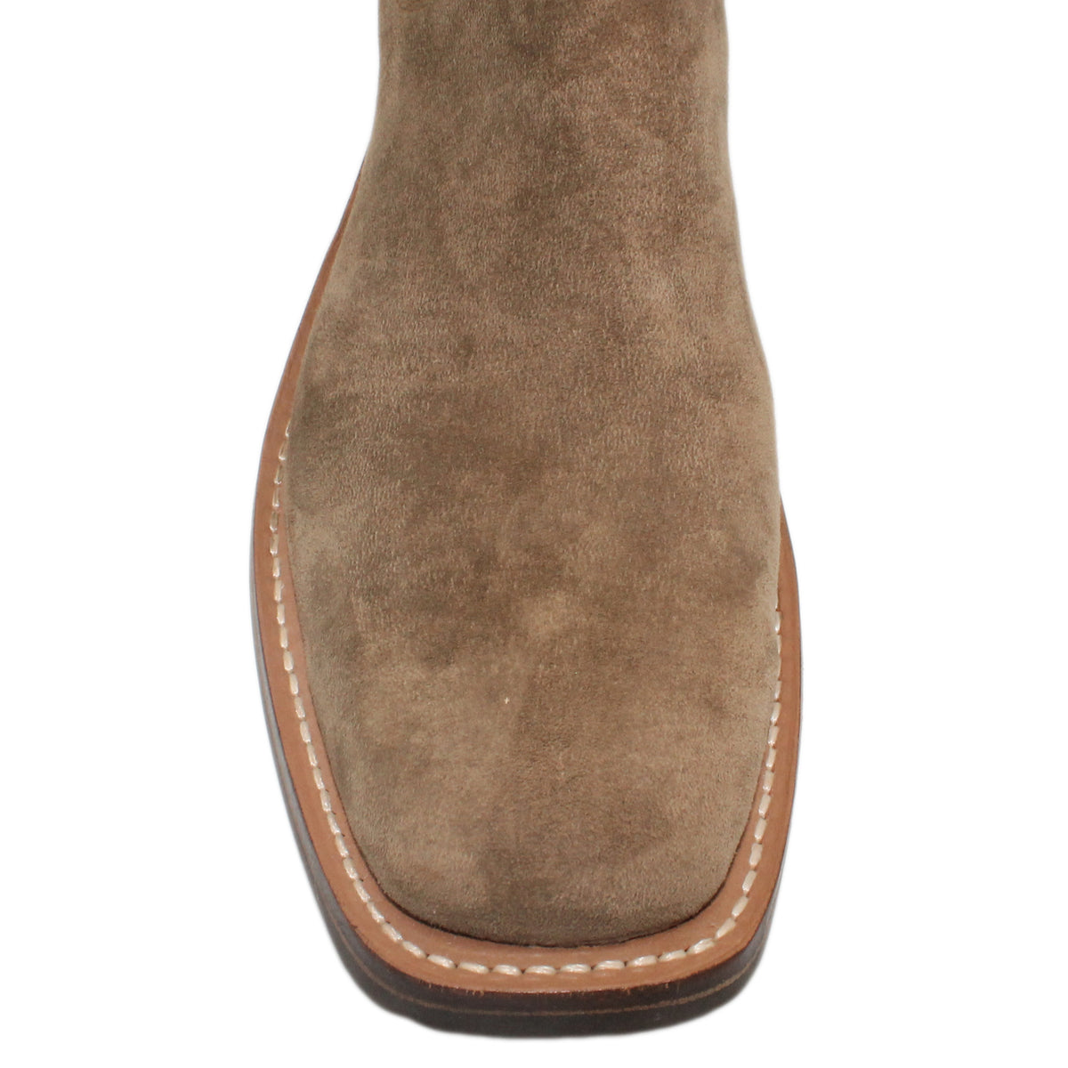 14" Brown Upper w/ Beck Classic Stitching

Gunsmoke Pig Vamp

Wide French Square Toe

Slightly Tapered Heel