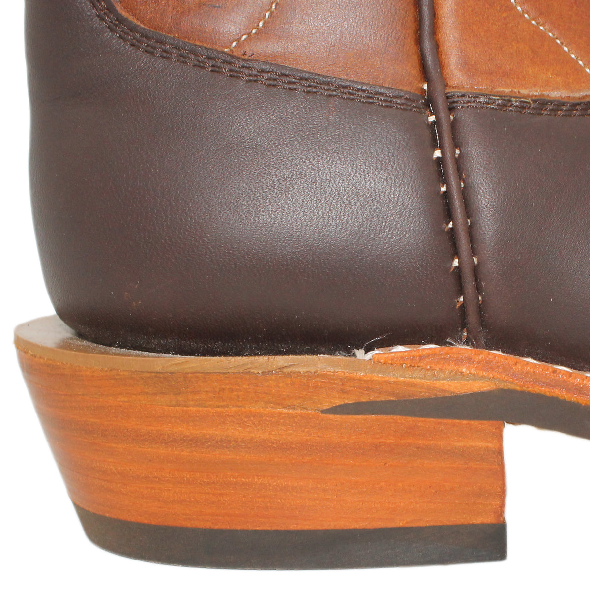 12" Brown Upper w/ Loops Stitching

Brown Timberjack Steer Vamp

Regular French Square Toe

Slightly Tapered Heel
