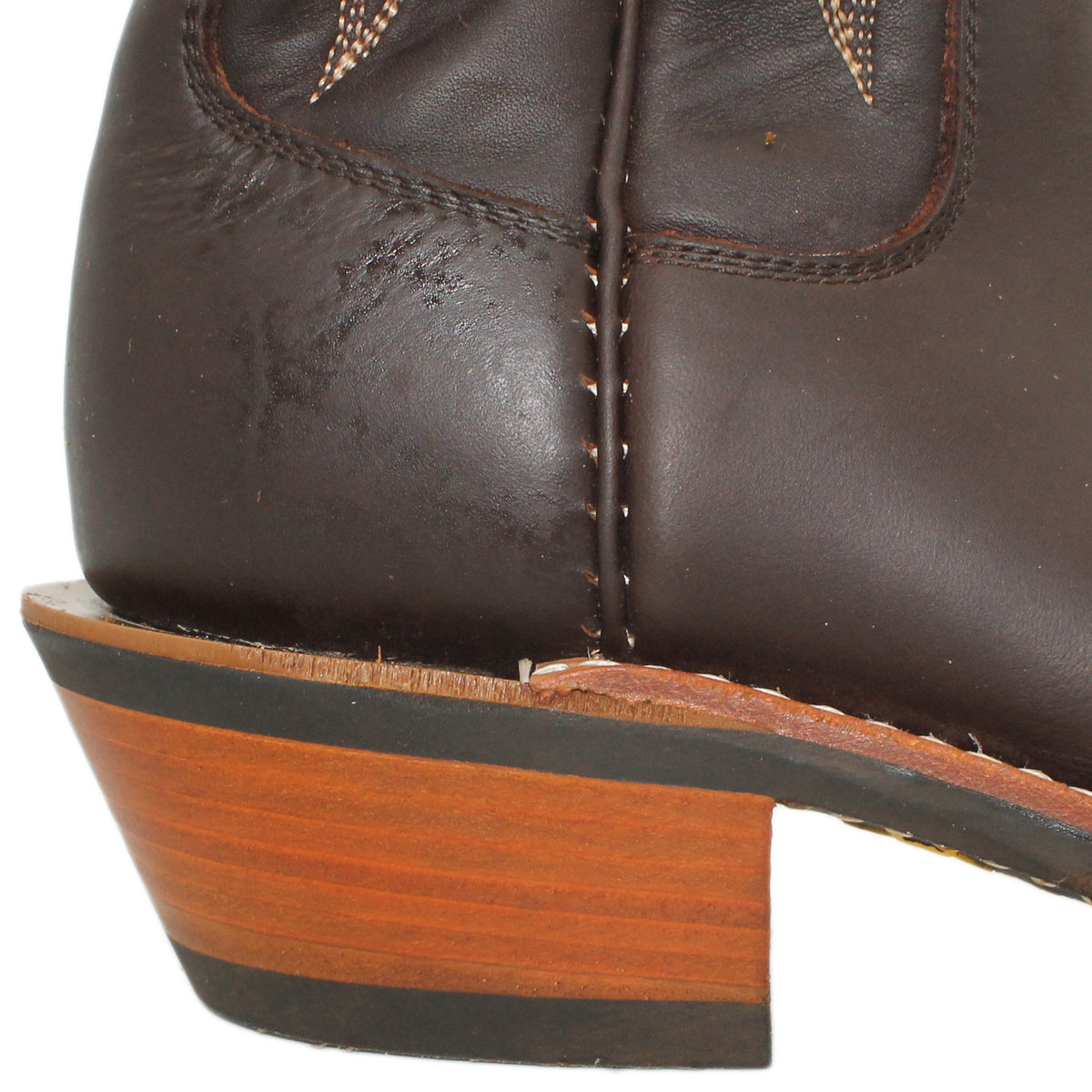 14" Brown Timberjack Upper w/ Oak Stitching

Brown Timberjack Steer Vamp

Round Toe

Block Heel

Vibram Chevron Sole