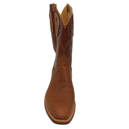12" Brown upper w/ Loops Stitching

Saddle Timberjack Steer Vamp

Regular French Square Toe

Slightly Tapered Heel