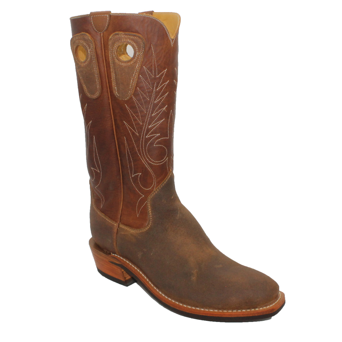 14" Brown Upper w/ Beck Classic Stitching

Waxed Steer Vamp

Wide French Square Toe

Slightly Tapered Heel