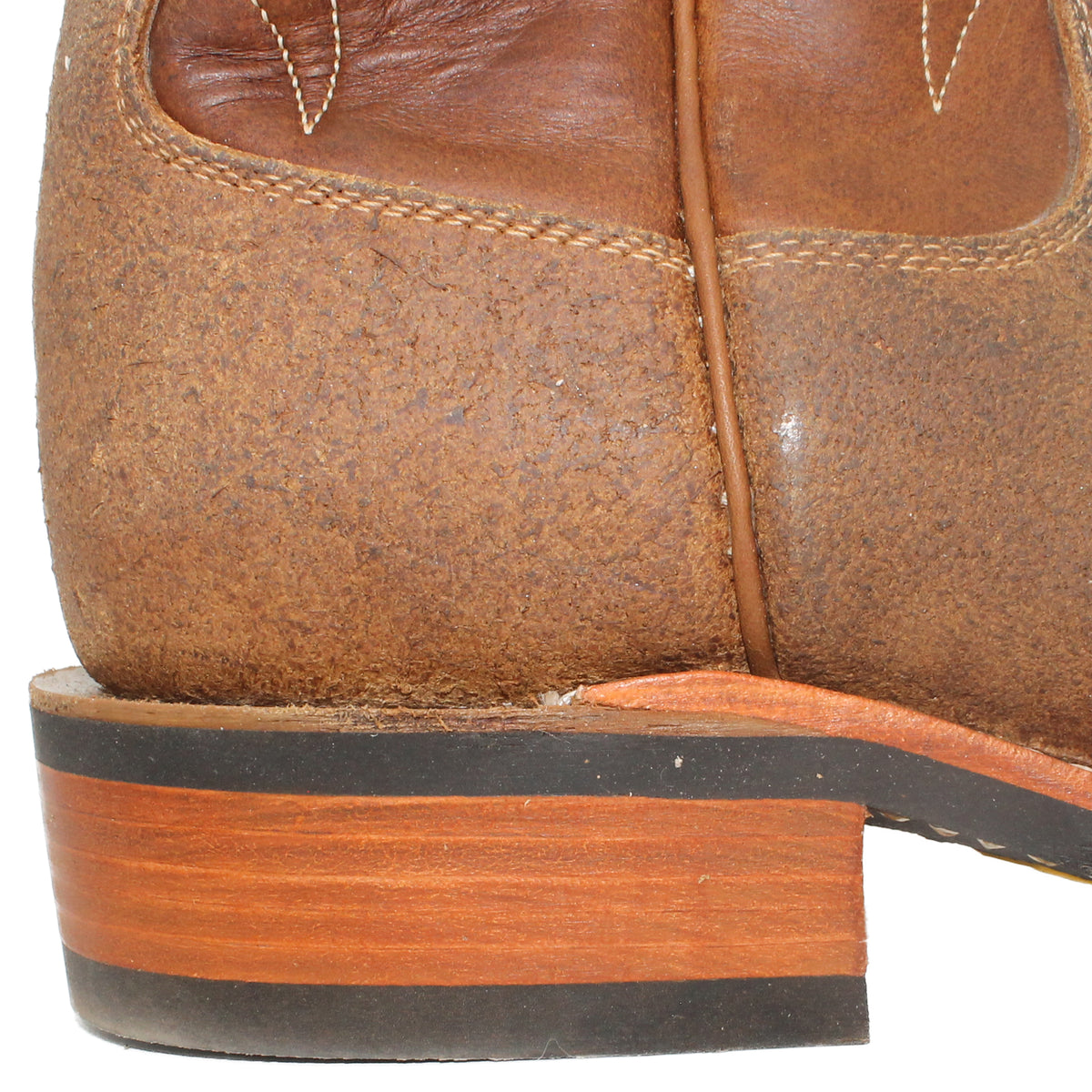 14" Brown Upper w/ Beck Classic Stitching

Waxed Steer Vamp

Wide French Square Toe

Block Heel