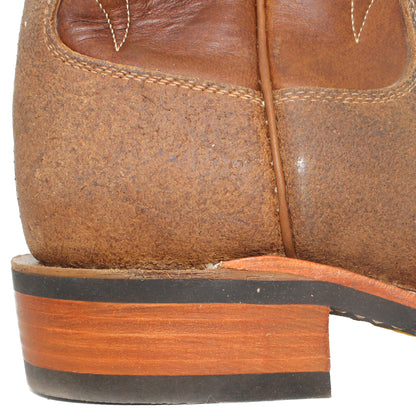 14" Brown Upper w/ Beck Classic Stitching

Waxed Steer Vamp

Wide French Square Toe

Block Heel