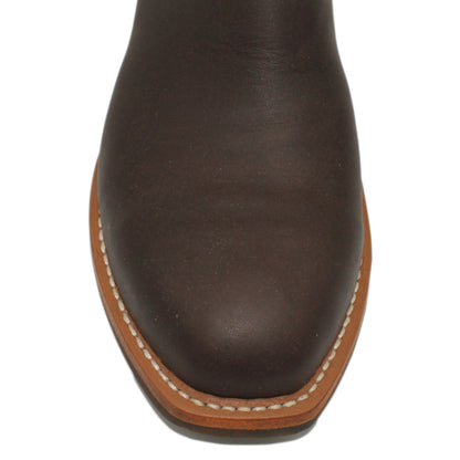 12" Forest Upper w/ Loops Stitching

Brown Timberjack Steer Vamp

Regular French Square Toe

Block Heel