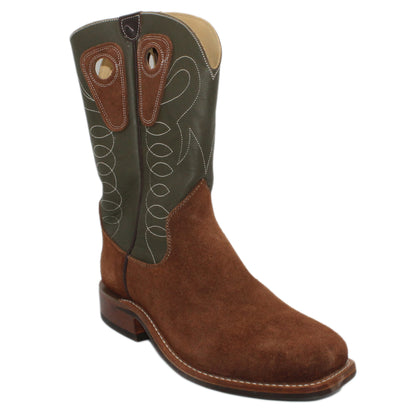 Forest uppers w/ Loops stitching

Brown Timberjack Rough Out Steer Vamp

Wide French Square Toe

Block Heel