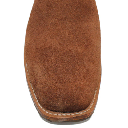 Forest uppers w/ Loops stitching

Brown Timberjack Rough Out Steer Vamp

Wide French Square Toe

Block Heel