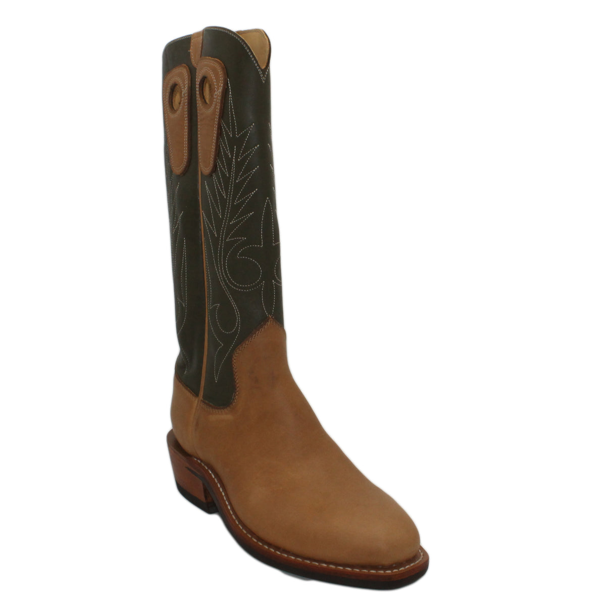 14" Forest Upper w/ Beck Classic Stitching

Buckskin Steer Vamp

Regular French Square Toe

Slightly Tapered Heel