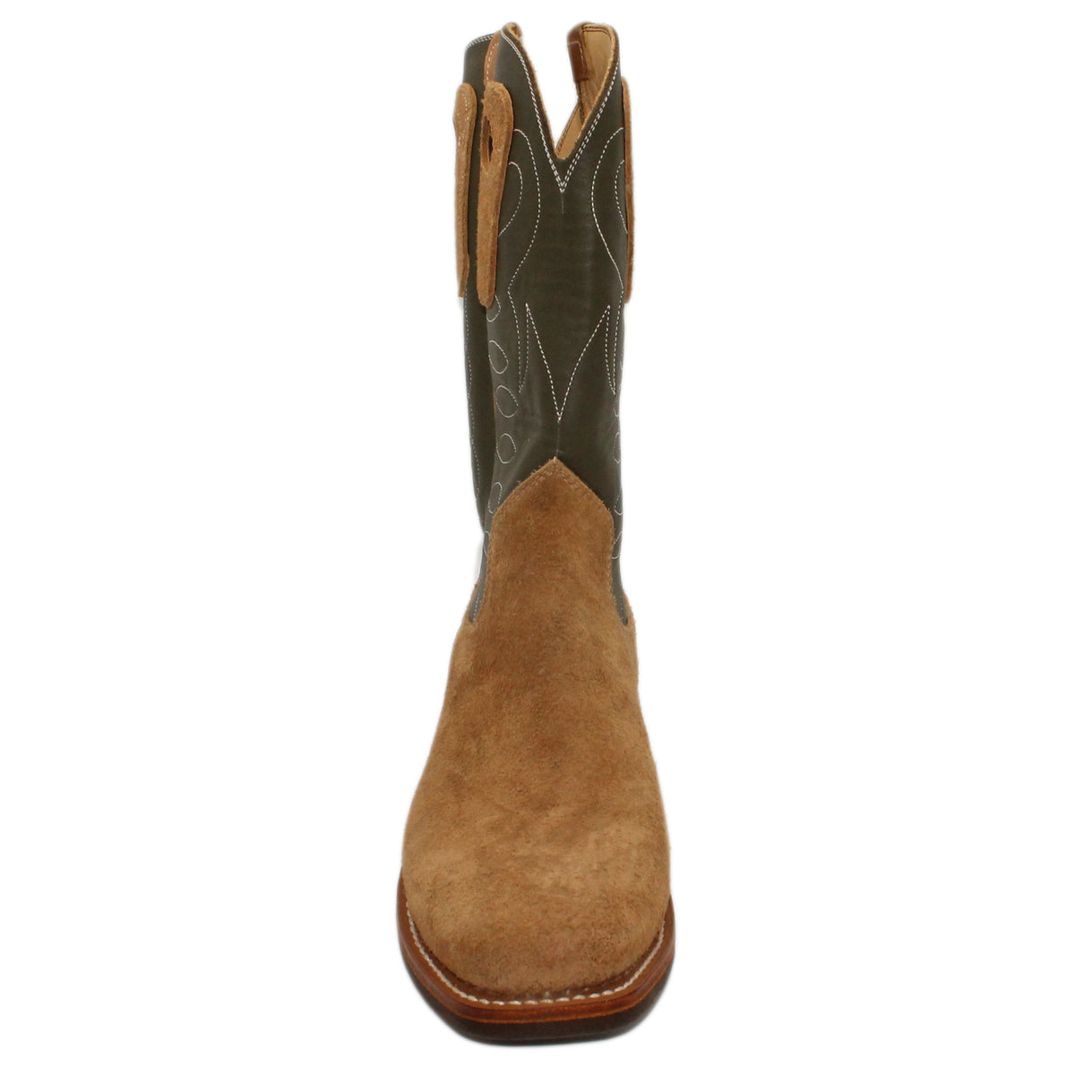 12" Forest Upper w/ Loops Stitching

Buckskin Steer Rough Out Vamp

Wide French Square Toe

Slightly Tapered Heel