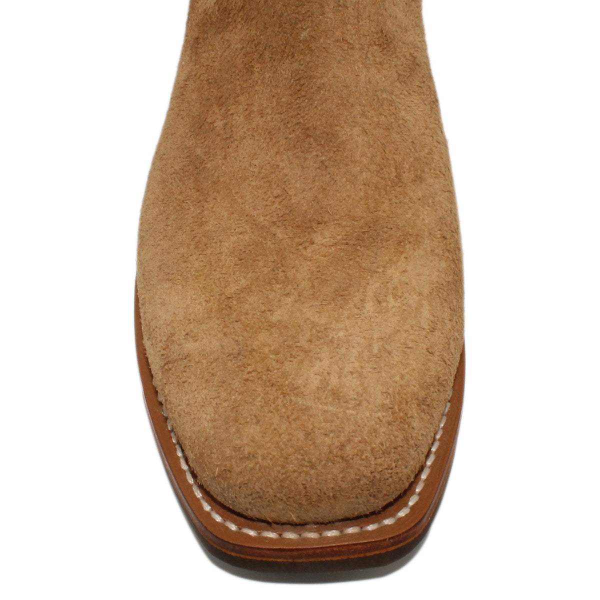 12" Forest Upper w/ Loops Stitching

Buckskin Steer Rough Out Vamp

Wide French Square Toe

Slightly Tapered Heel
