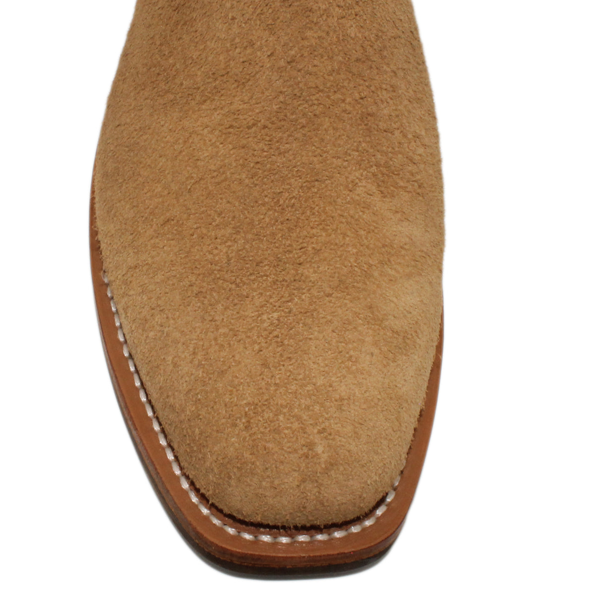 14" Forest Upper w/ Beck Classic Stitching

Buckskin Steer Rough Out Vamp

Regular French Square Toe

Slightly Tapered Heel