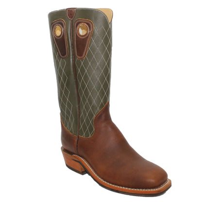 14" Forest Upper w/ Diamond Stitching

Oil Tan Brown Steer Vamp

Wide French Square Toe

Slightly Tapered Heel