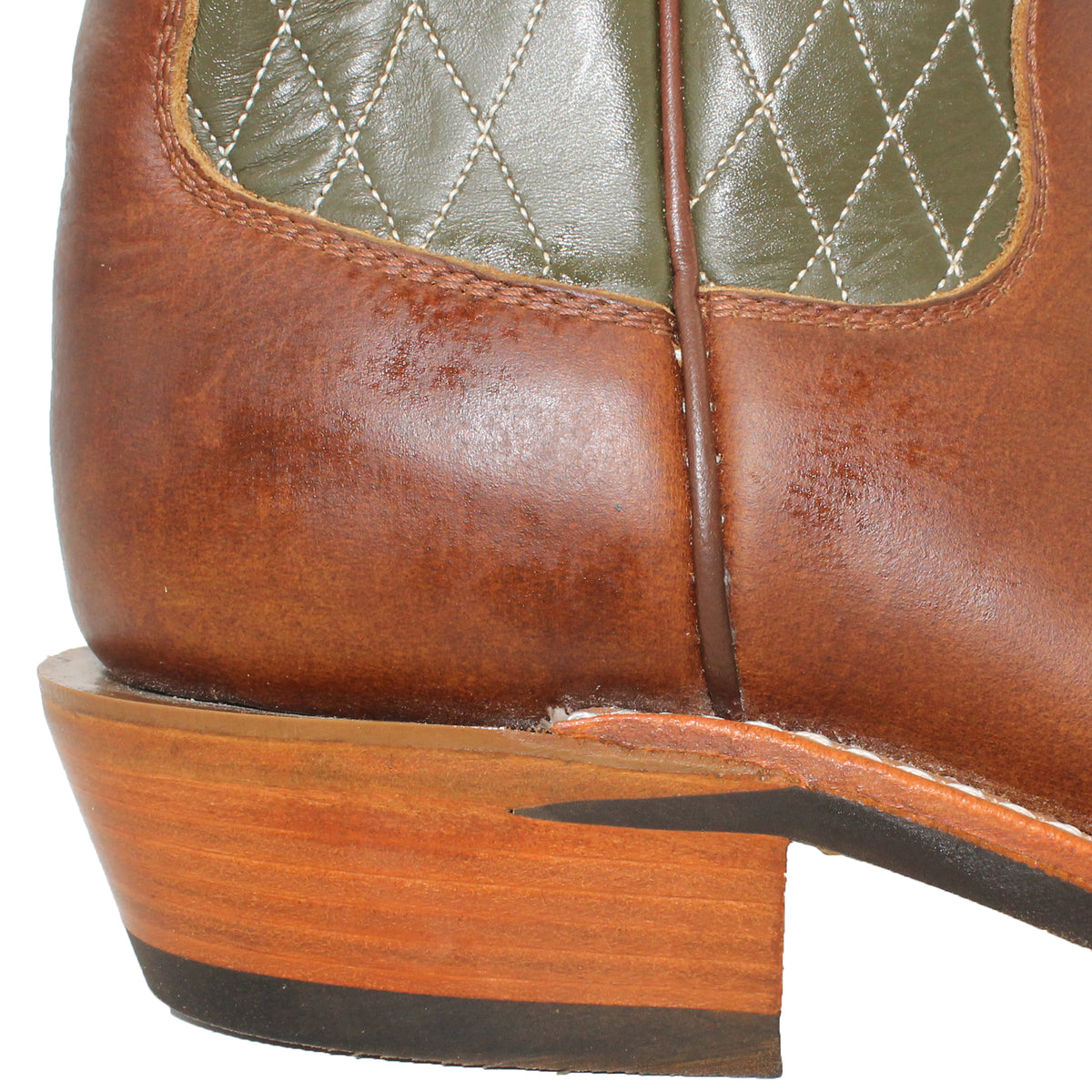 14" Forest Upper w/ Diamond Stitching

Oil Tan Brown Steer Vamp

Wide French Square Toe

Slightly Tapered Heel