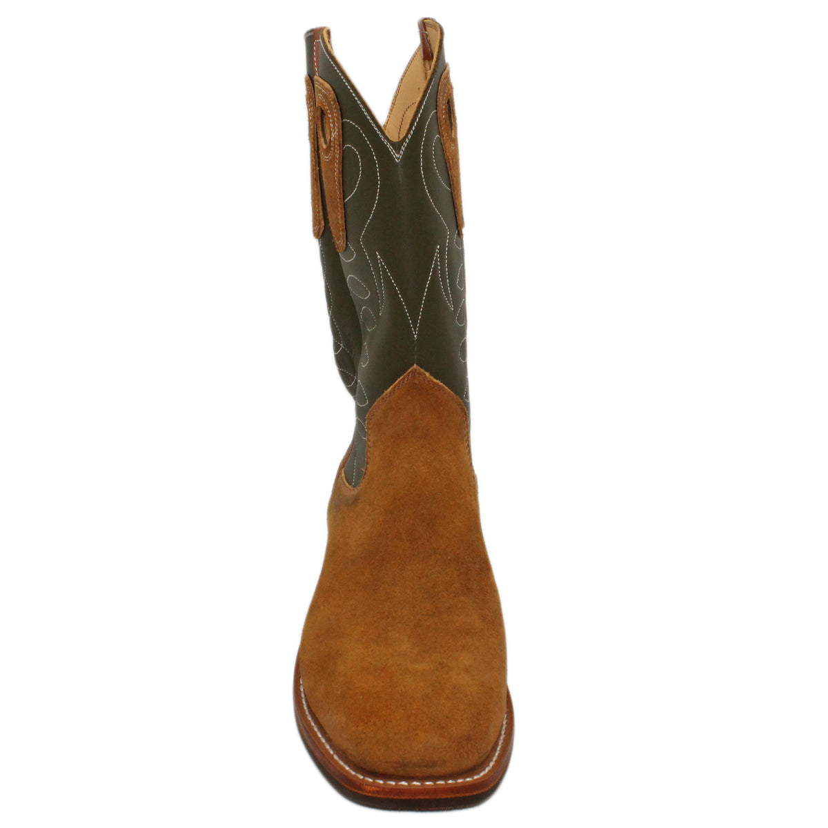 12" Forest upper w/ Loops Stitching

Tibetan Yak Rough Out Vamp

Wide French Square Toe

Slightly Tapered Heel