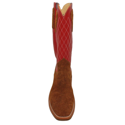 14" Red Upper w/ Diamond Stitching

Bison Rough Out Steer Vamp

Regular French Square Toe

Slightly Tapered Heel
