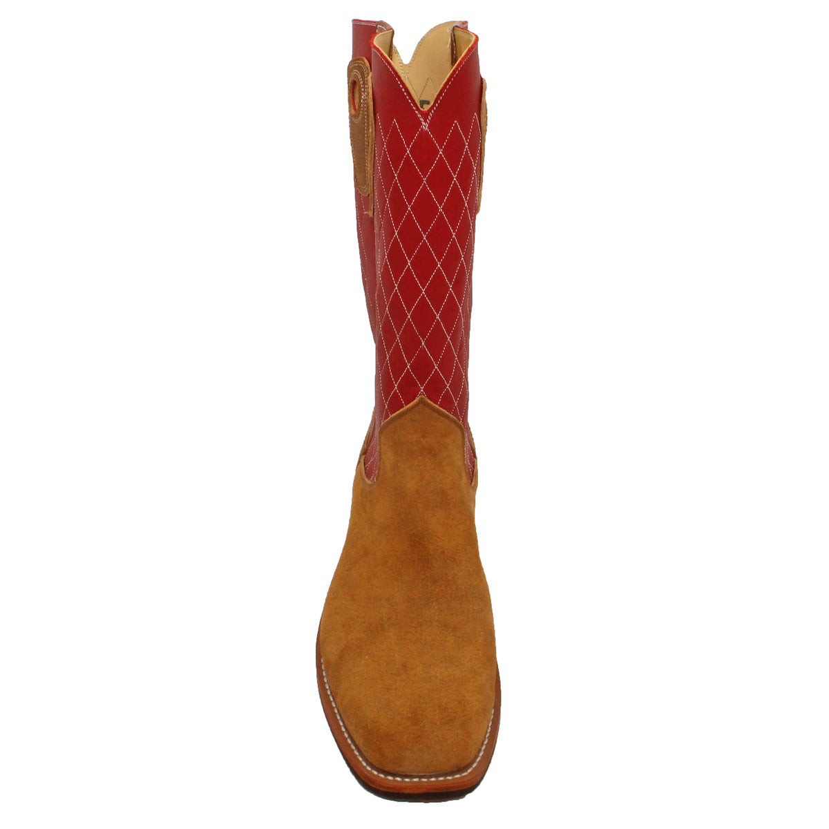14" Red upper w/ Diamond Stitching

Waxed Yak Vamp

Wide French Square Toe

Slightly Tapered Heel