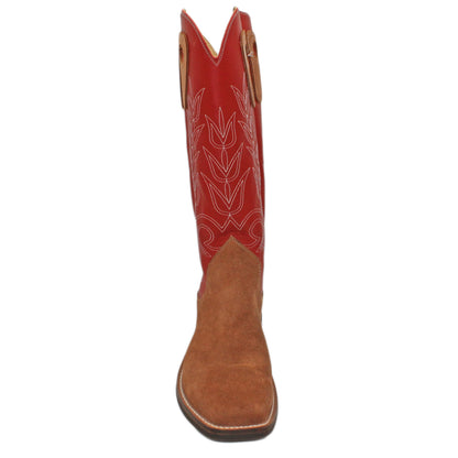 16" Red Upper w/ Tulip Stitching

Tan Timberjack Rough Out Steer Vamp

Wide French Square Toe

Slightly Tapered Heel