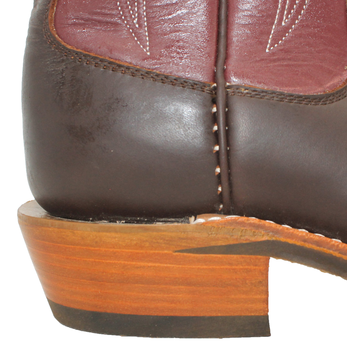 16" Wine Upper w/ Tulip Stitching

Brown Timberjack Steer Vamp

Wide French Square Toe

Slightly Tapered Heel