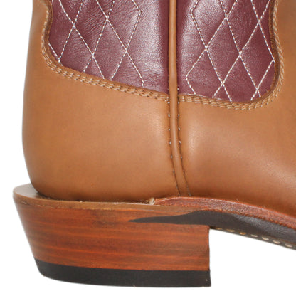 14" Wine Upper w/ Diamond Stitching

Saddle Timberjack Steer Vamp

Regular French Square Toe

Slightly Tapered Heel