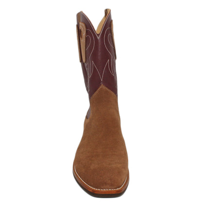 12" Wine Upper w/ Loops Stitching

Saddle Timberjack Rough Out Steer Vamp

Regular French Square Toe

Slightly Tapered Heel