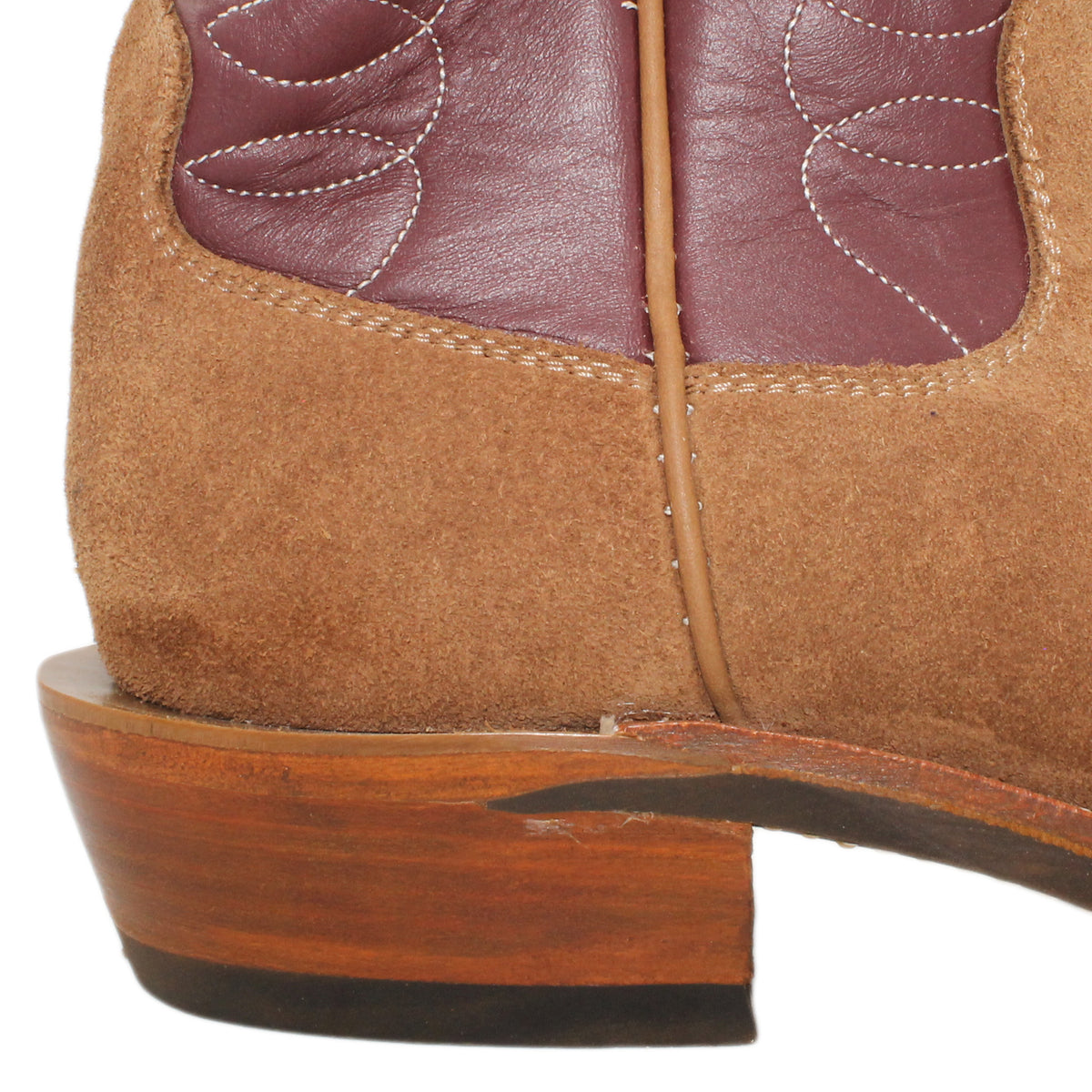 12" Wine Upper w/ Loops Stitching

Saddle Timberjack Rough Out Steer Vamp

Regular French Square Toe

Slightly Tapered Heel