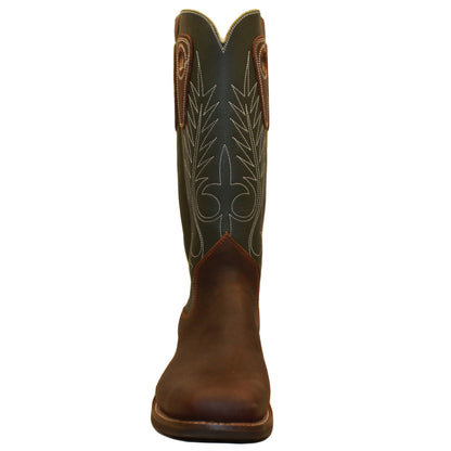 14" Forest Upper w/ Beck Classic Stitching

Brown Timberjack Steer Vamp

Wide French Square Toe

Slightly Tapered Heel