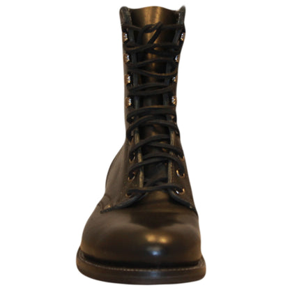 8" Lace-Up

Black Steer

Round toe

Block Heel