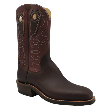 12" Wine Upper w/ Loops Stitching

Brown Timberjack Steer Vamp

Wide French Square Toe

Slightly Tapered Heel