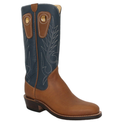 14" Blue Upper w/ Beck Classic Stitching

Saddle Timberjack Steer Vamp

Regular French Square Toe

Slightly Tapered Heel